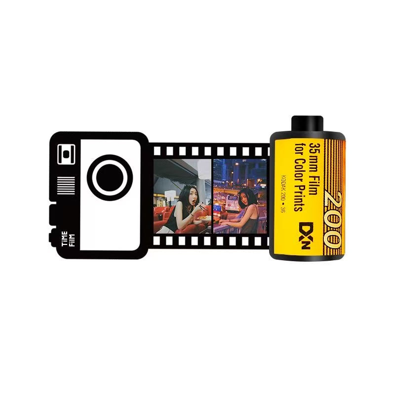 Memory film roll album by Miniic Shop, showcasing a creative DIY photo gift with colorful film roll designs on the cover.