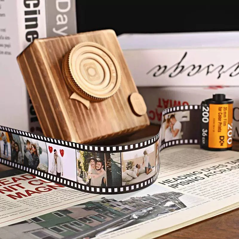 Memory film roll album by Miniic Shop featuring creative DIY photo display and gift packaging for cherished memories.