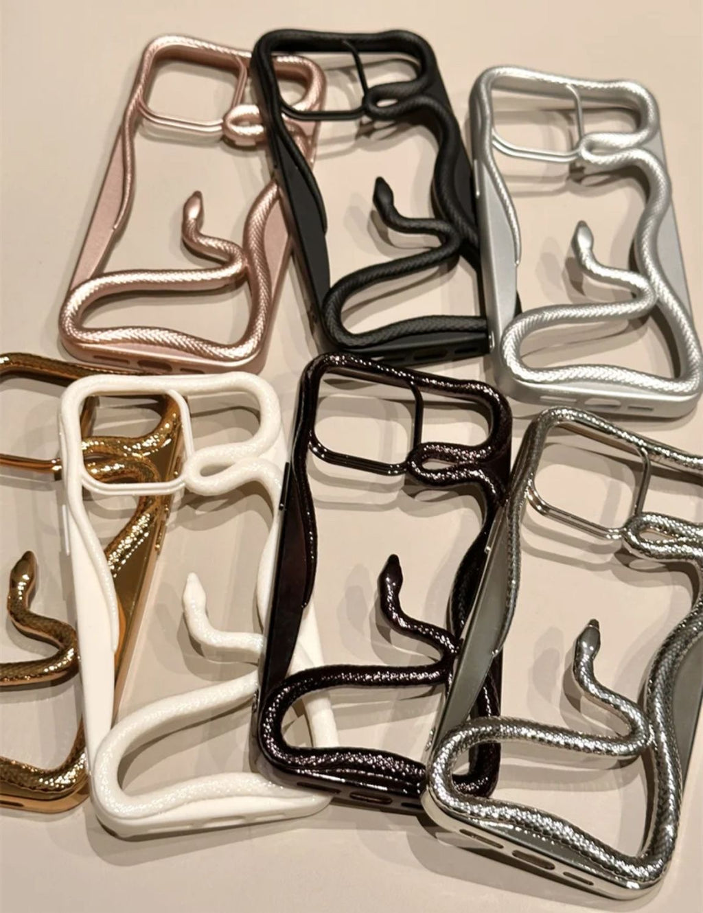Miniic Shop 3D snake hollow phone case with ultra-thin design, showing a sleek, textured surface for iPhone or Android devices.