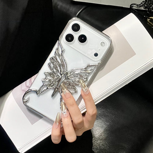 3D butterfly phone case with hollow out design by Miniic Shop, showcasing intricate butterfly patterns and aesthetic style.