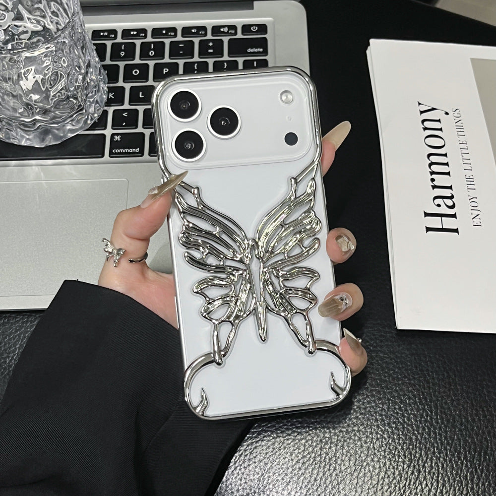 Miniic Shop 3D butterfly phone case with hollow out design, featuring intricate butterfly and floral patterns on a protective phone cover.
