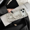Gold 3D elk hollow phone case by Miniic Shop, electroplated protective cover with intricate elk design and 3D hollow details.