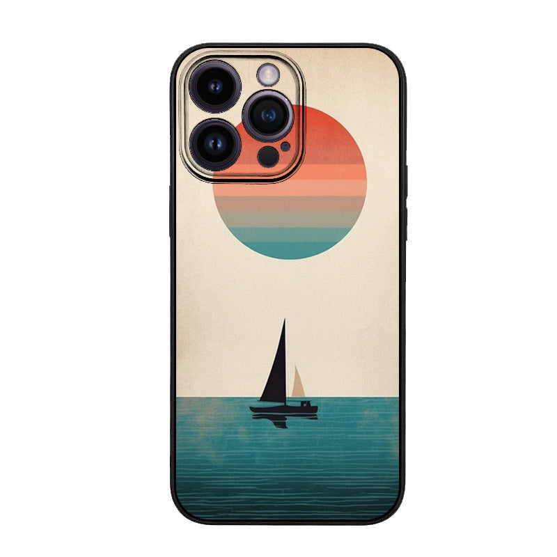 Applicable to Apple 12 retro oil painting wind carpet hair protective case mobile phone case pattern DIY
