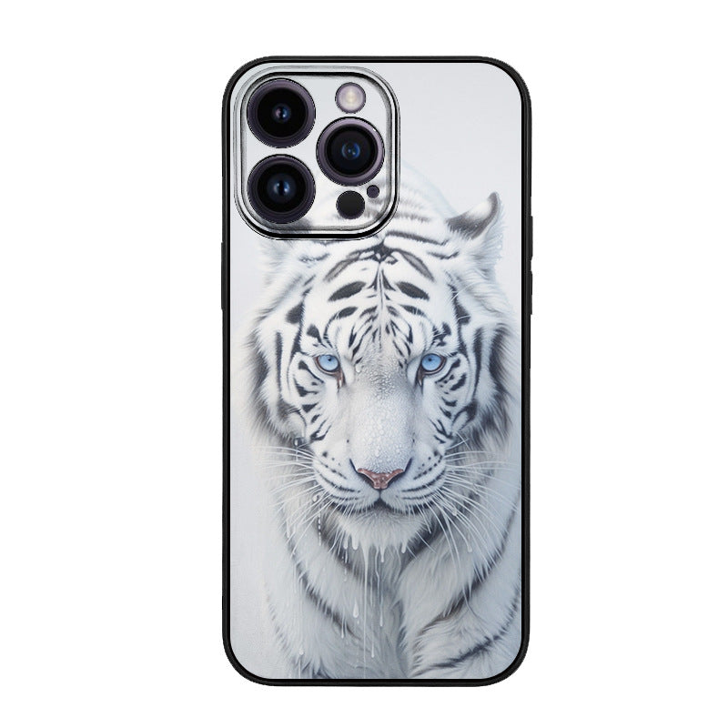 Applicable to Apple 12 retro oil painting wind carpet hair protective case mobile phone case pattern DIY