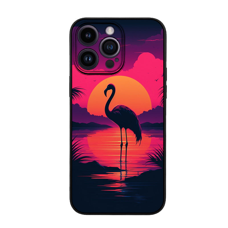 Applicable to Apple 12 retro oil painting wind carpet hair protective case mobile phone case pattern DIY