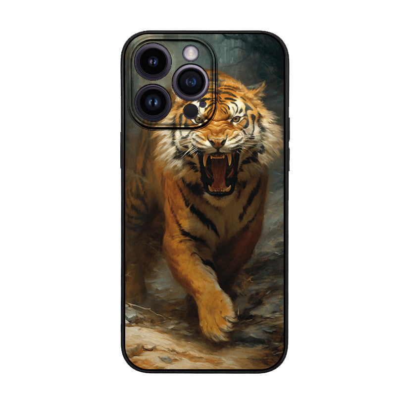 Applicable to Apple 12 retro oil painting wind carpet hair protective case mobile phone case pattern DIY