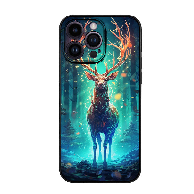 Applicable to Apple 12 retro oil painting wind carpet hair protective case mobile phone case pattern DIY