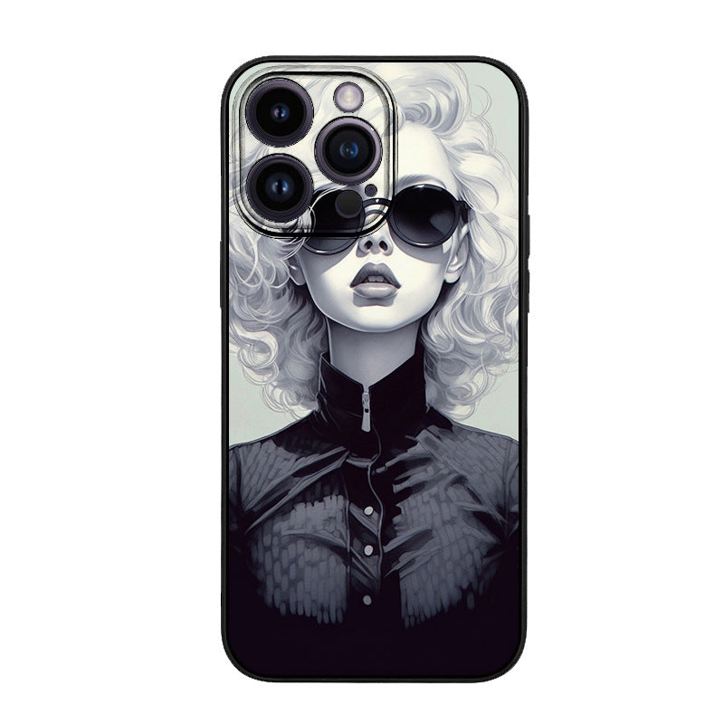 Applicable to Apple 12 retro oil painting wind carpet hair protective case mobile phone case pattern DIY