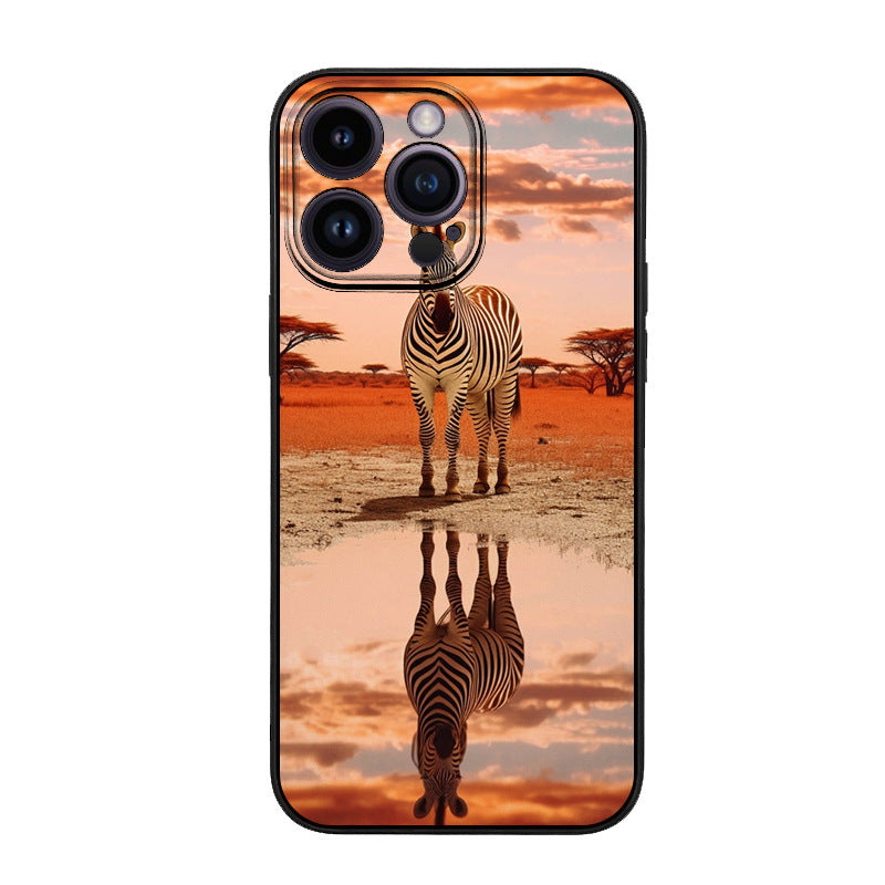 Applicable to Apple 12 retro oil painting wind carpet hair protective case mobile phone case pattern DIY