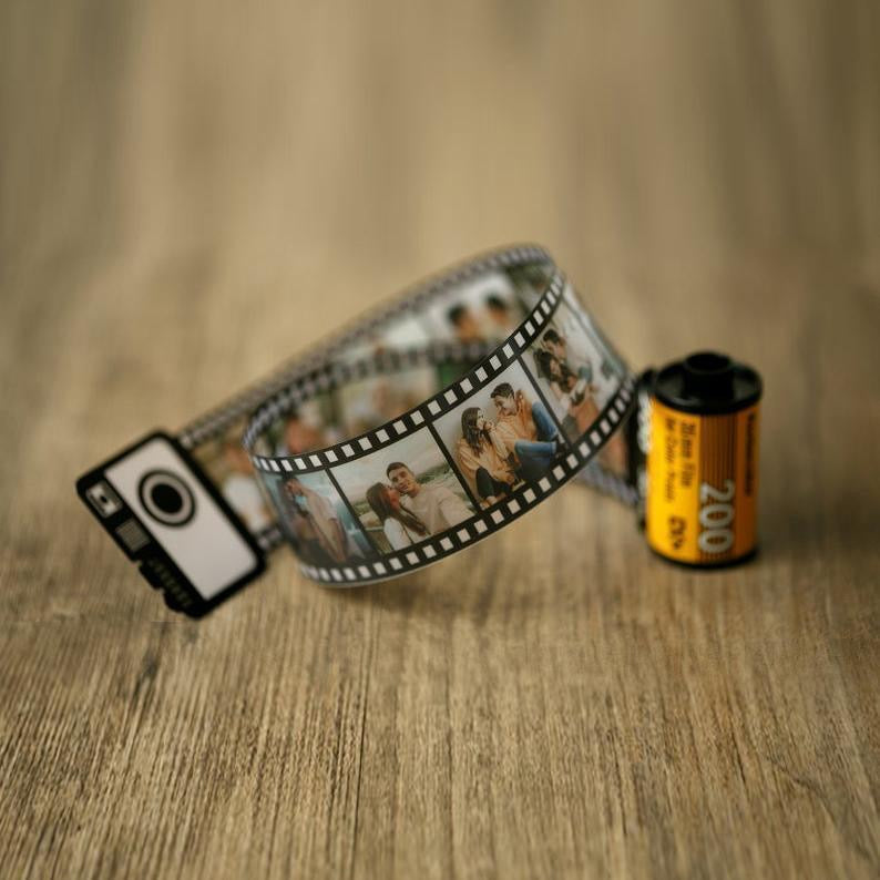 Memory film roll album by Miniic Shop featuring a creative DIY photo gift with colorful film roll designs and space for personal photos.