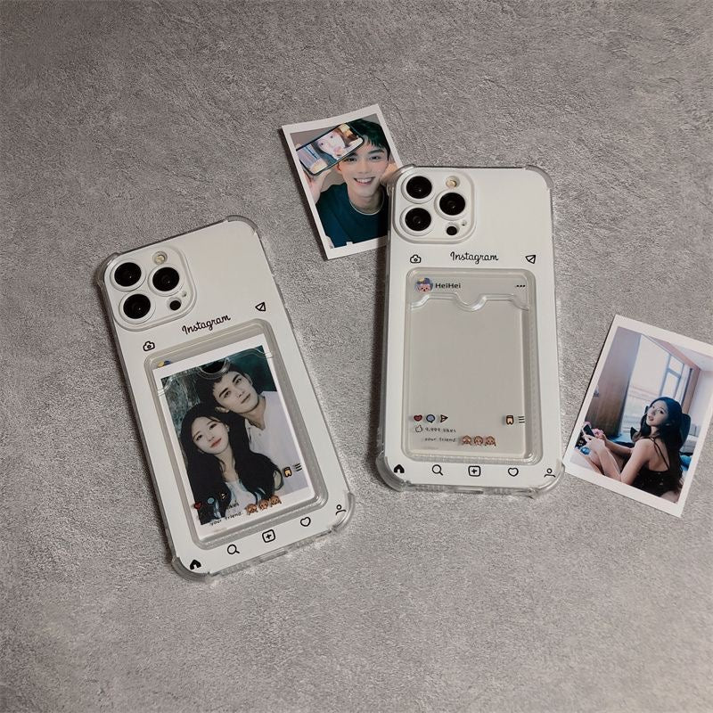 Personalized clear silicone phone case with custom photo design, compatible with various smartphone models.