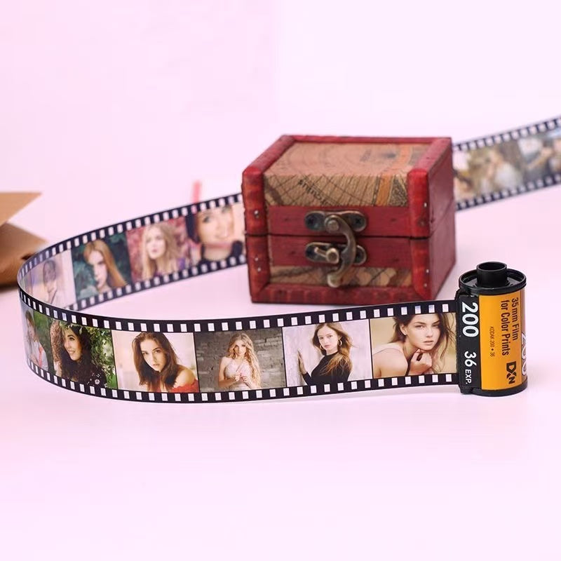 Memory film roll album by Miniic Shop with creative DIY photo slots for personalized photo gifts and keepsakes.